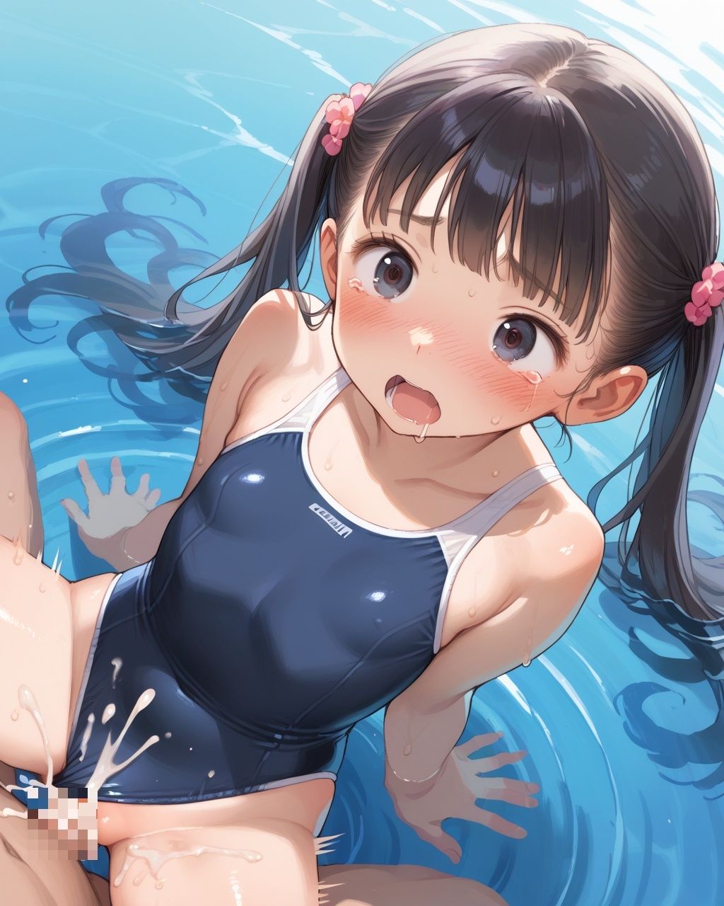 えっちに夢中なスク水ちっぱい妹が誘惑してきたので大量な中出しした 画像3
