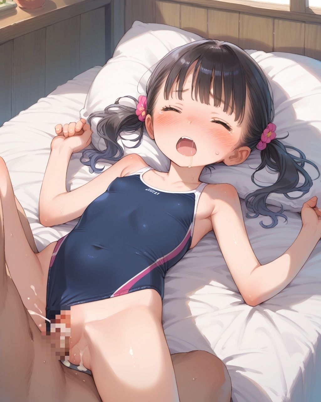 えっちに夢中なスク水ちっぱい妹が誘惑してきたので大量な中出しした 画像10
