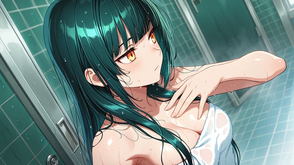 緑髪長身姉と茶髪妹が水泳コーチと競泳水着3P中出し【4K】 画像8