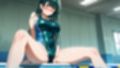 緑髪長身姉と茶髪妹が水泳コーチと競泳水着3P中出し【4K】