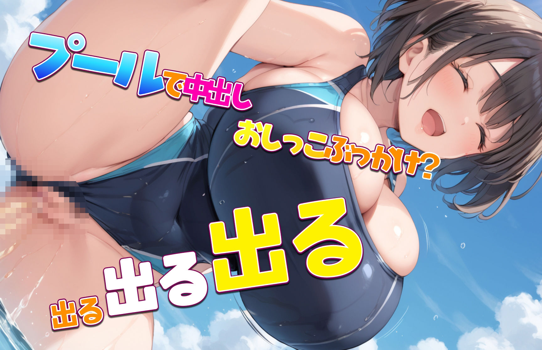 サンプル画像4:爆乳ギャル！！スク水ハーレム-水泳部に入ったらビッチたちがやりたい放題だった件(淫乱おかずくらぶ) [d_577036]