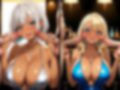 爆乳黒ギャルがガールズバーでお客たちとやりたい放題！