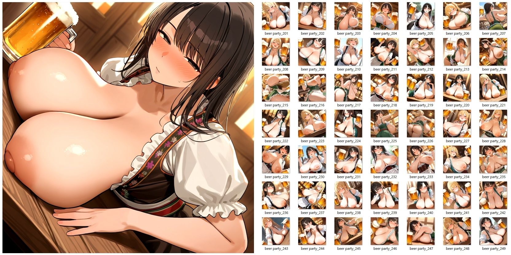 女の子がおっぱいを放り出してビール祭りを楽しむだけのCG集 画像5