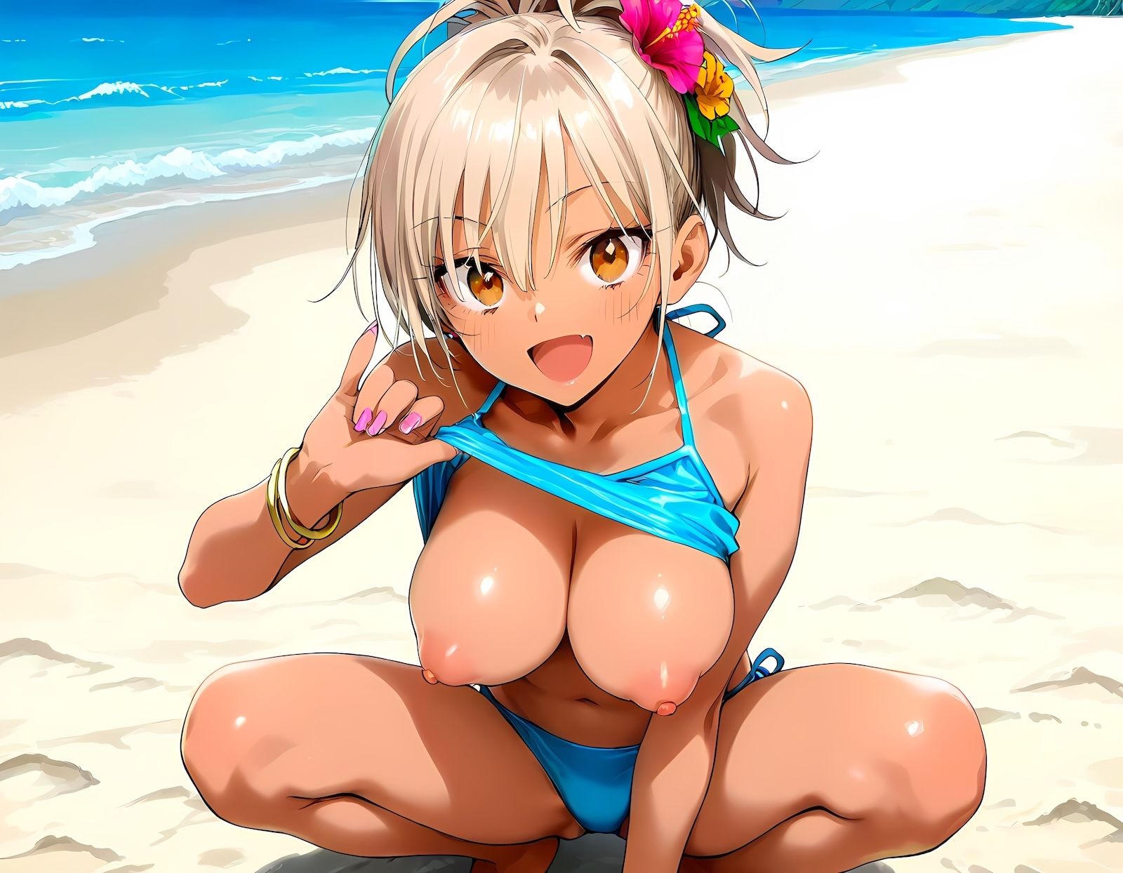 サンプル画像1:ヤリマンビーチへようこそ！中出し放題の楽園で水着ギャルとハメまくり Vol.1(にゅるにゅる書房) [d_577576]