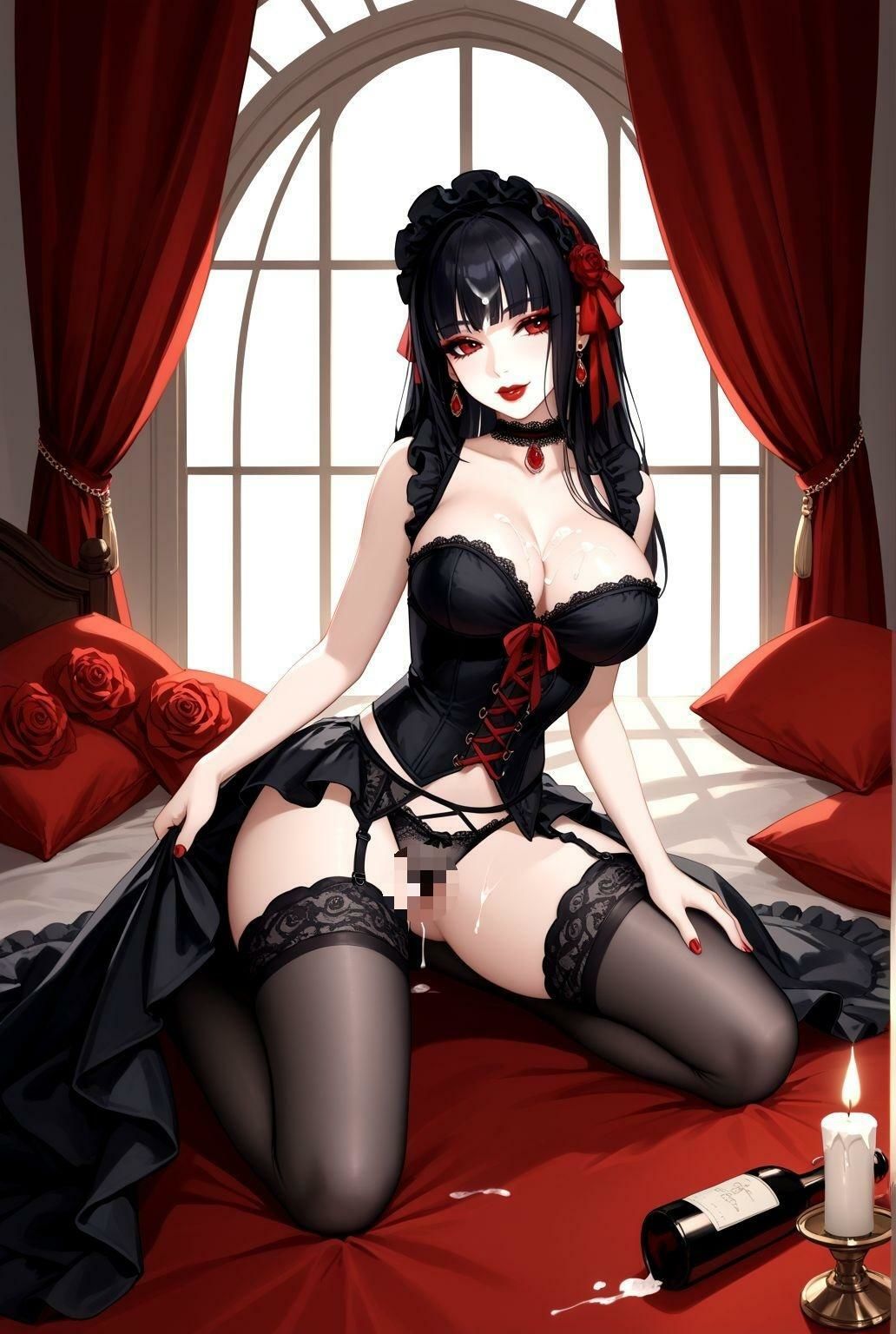 漆黒の館で戯れる巨乳ゴスロリたち 〜秘めたる悦び〜 画像10
