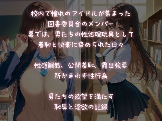 学園のアイドル揃いの図書委員を、性処理玩具オナホール調教！ 画像1