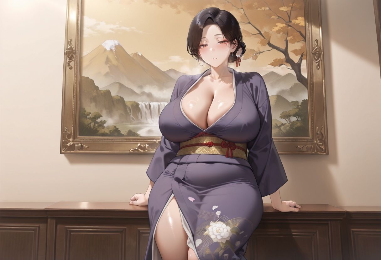 着物姿が古風な義母と本気の種付けセックス 画像2