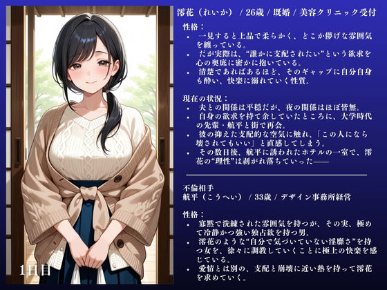 サンプル画像2:人妻NTR 澪花（26） 〜3ヶ月間のSEX記録 80ページ超え〜(IYASHI) [d_577725]