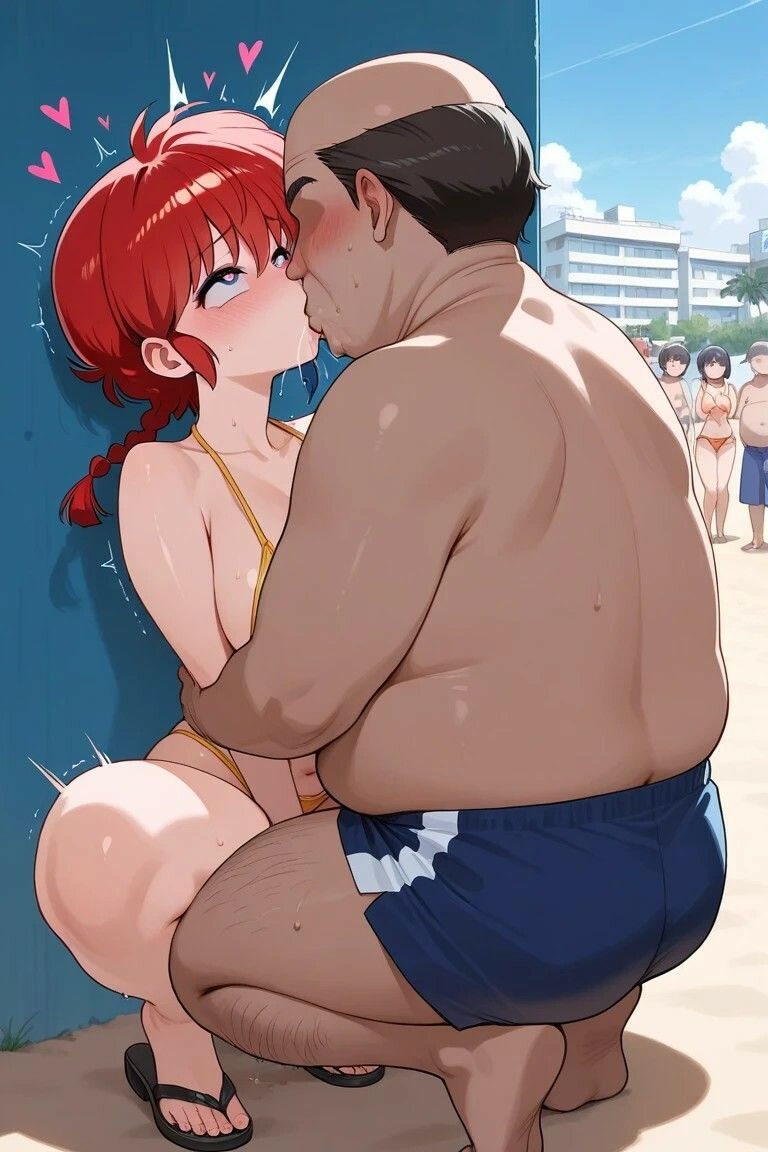 【エロ漫画】らんまが海でえっちなコトされまくる写真集(はーと)2
