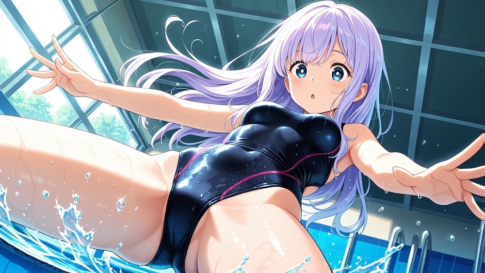 サンプル画像4:紫髪橙髪の清純水泳部員が新任コーチと放課後の種付け特訓【4K】【450枚収録】(ニート印刷所) [d_577762]