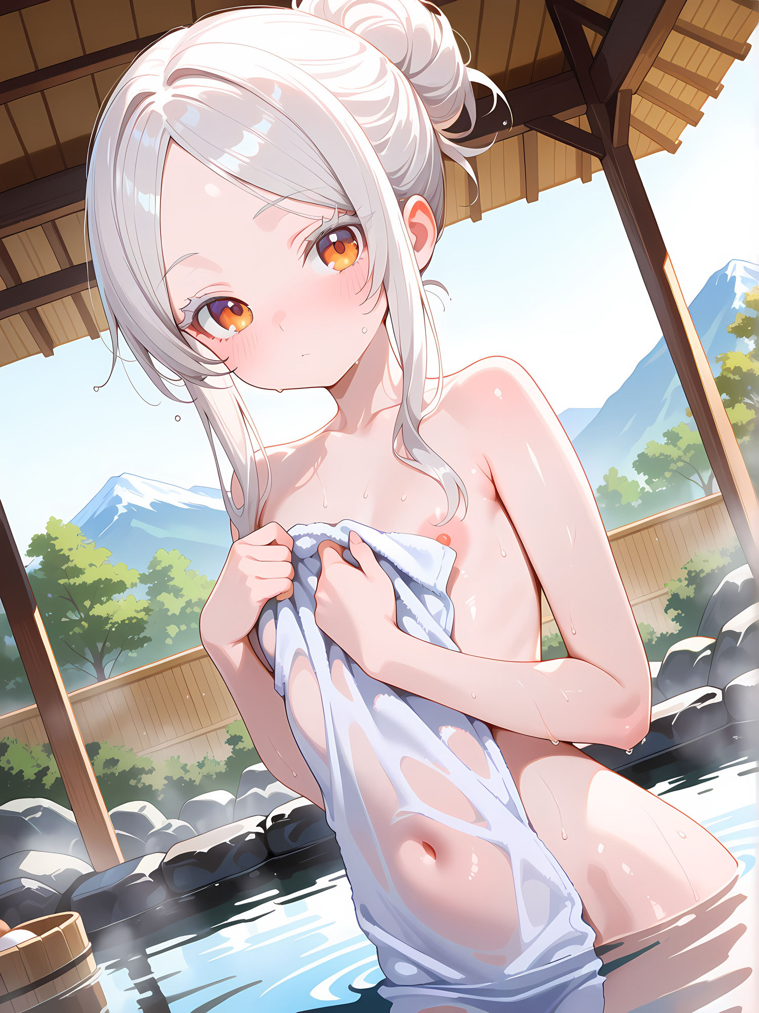 サンプル画像3:彼女としっぽり温泉でセックス！3(にょすらもっち) [d_577909]