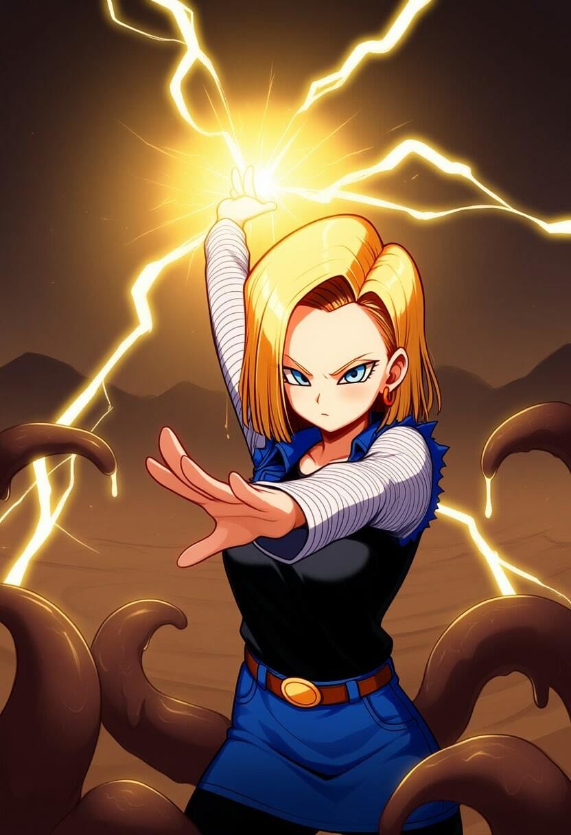 サンプル画像3:人造人●18号 vs ぬるぬる触手(Nakki_触手・ヒロピン) [d_577912]