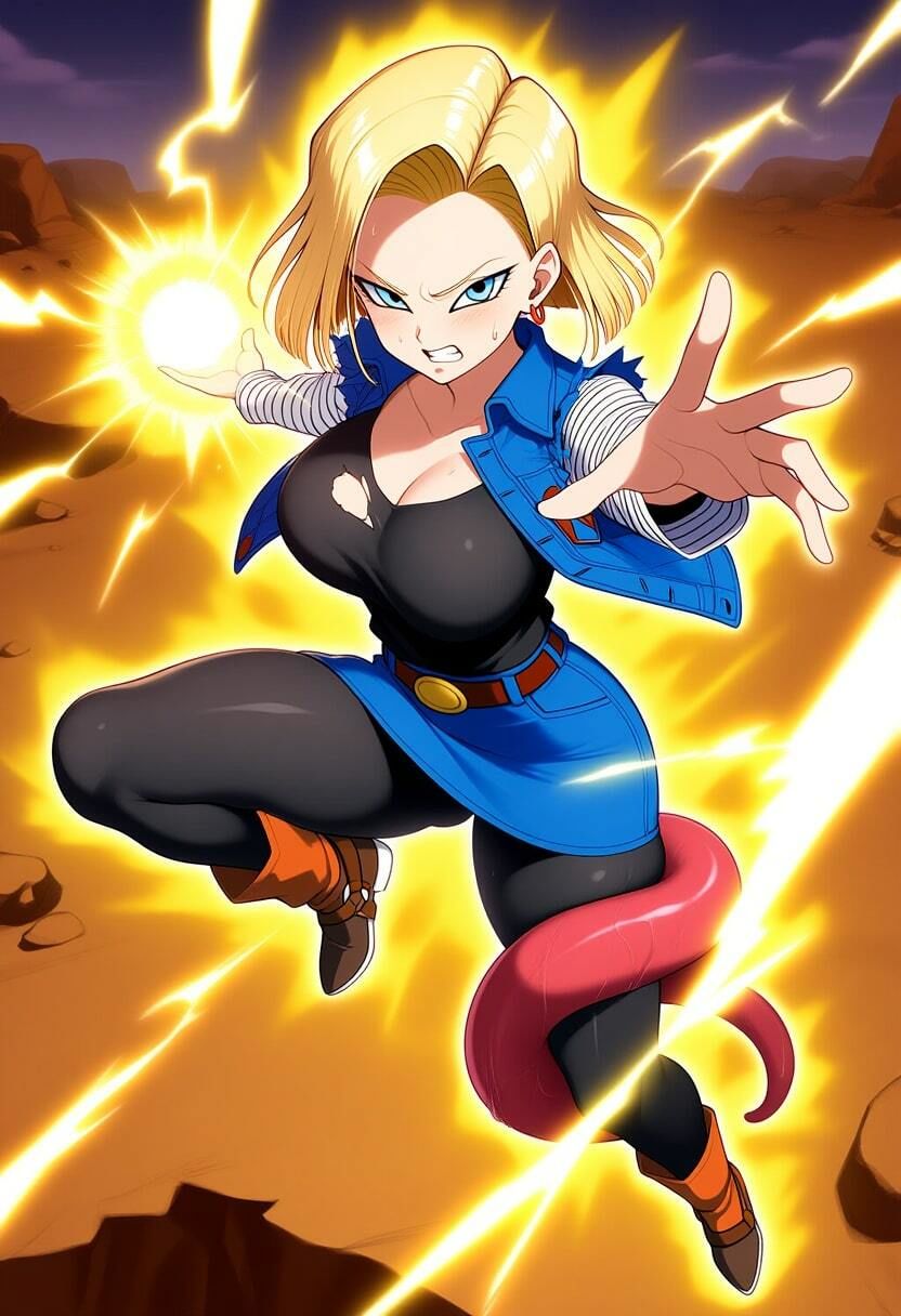 サンプル画像4:人造人●18号 vs ぬるぬる触手(Nakki_触手・ヒロピン) [d_577912]