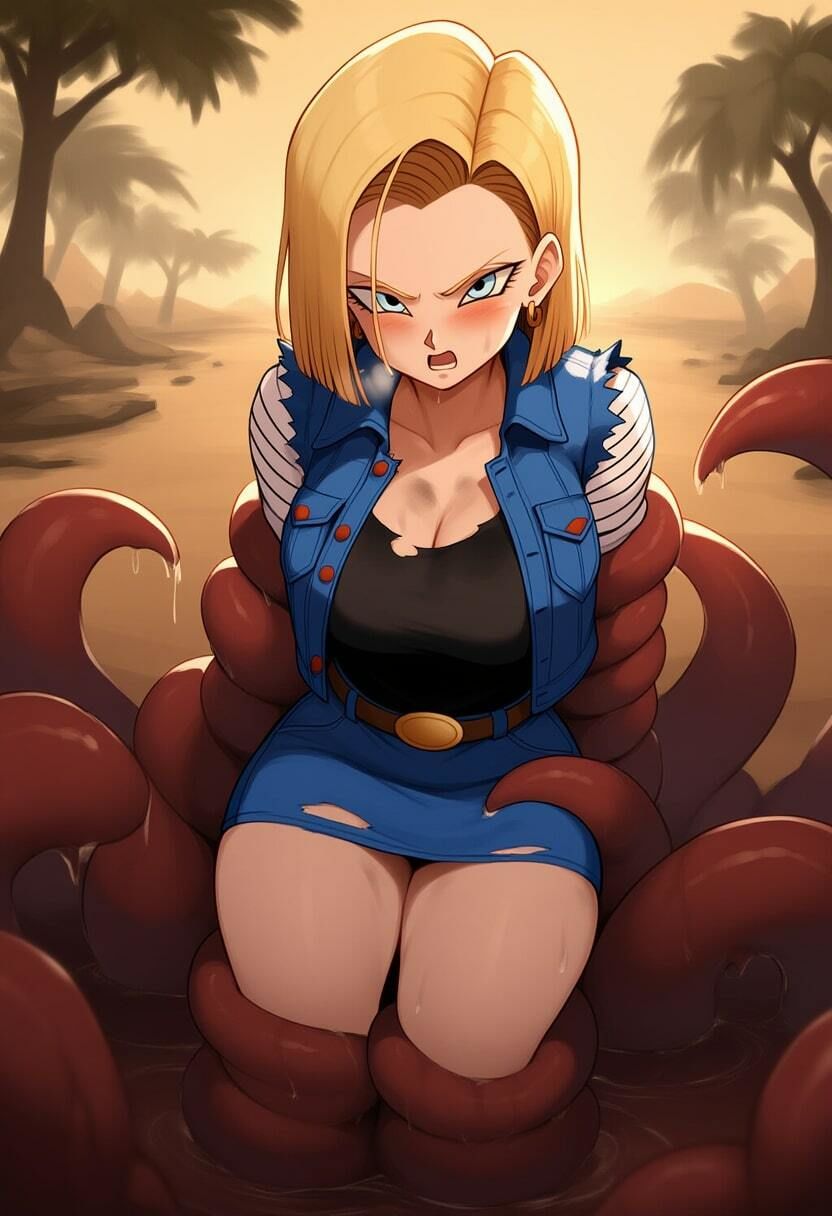 サンプル画像5:人造人●18号 vs ぬるぬる触手(Nakki_触手・ヒロピン) [d_577912]