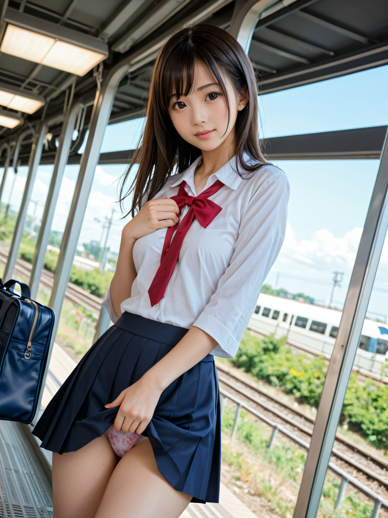 サンプル画像3:彼女の通学パンツ(AIれんず) [d_577967]