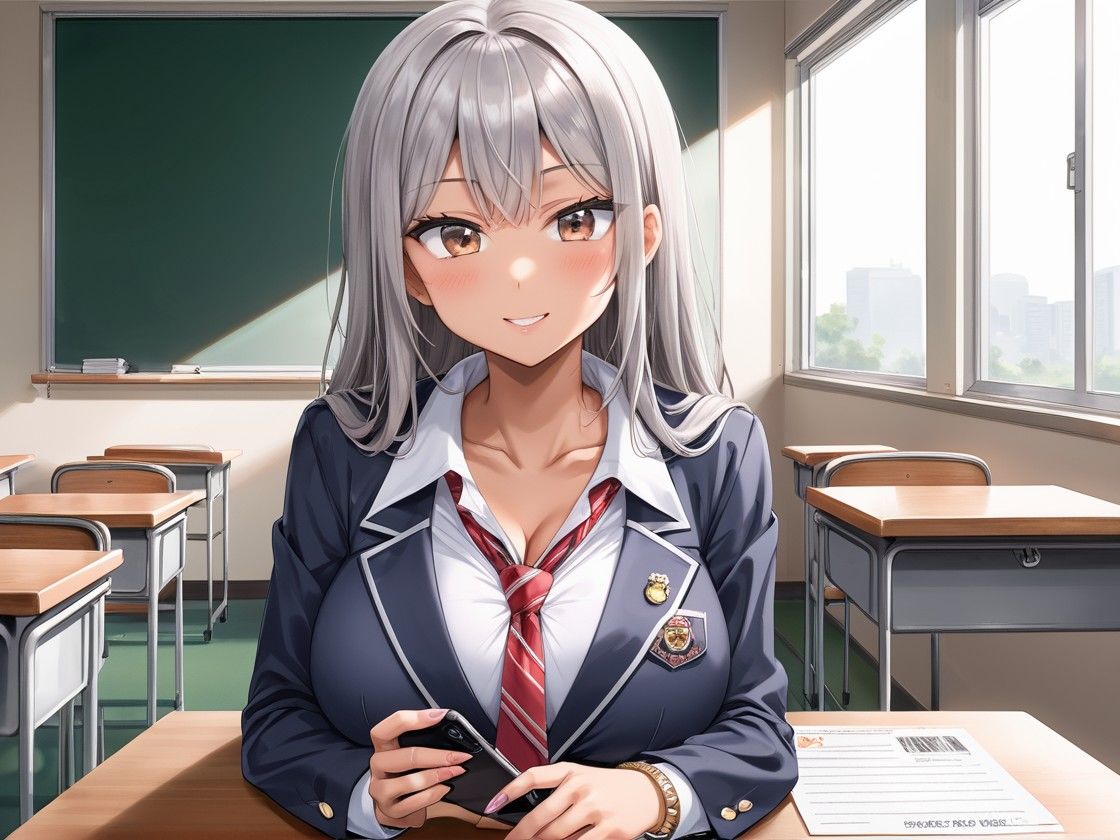 サンプル画像1:銀髪JKといいことしようよ(美人の秘密) [d_577995]