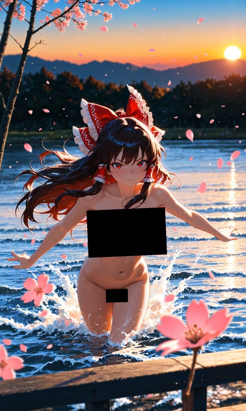 魔理沙は霊夢のえっちな写真を撮りたいようです。vol.54〜春の砂嵐の夕方の川編〜 画像3
