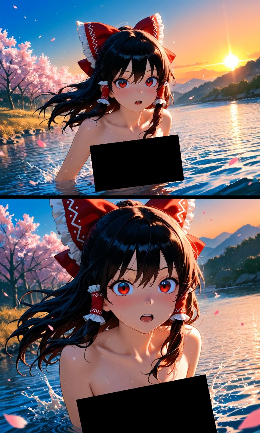 魔理沙は霊夢のえっちな写真を撮りたいようです。vol.54〜春の砂嵐の夕方の川編〜 画像6