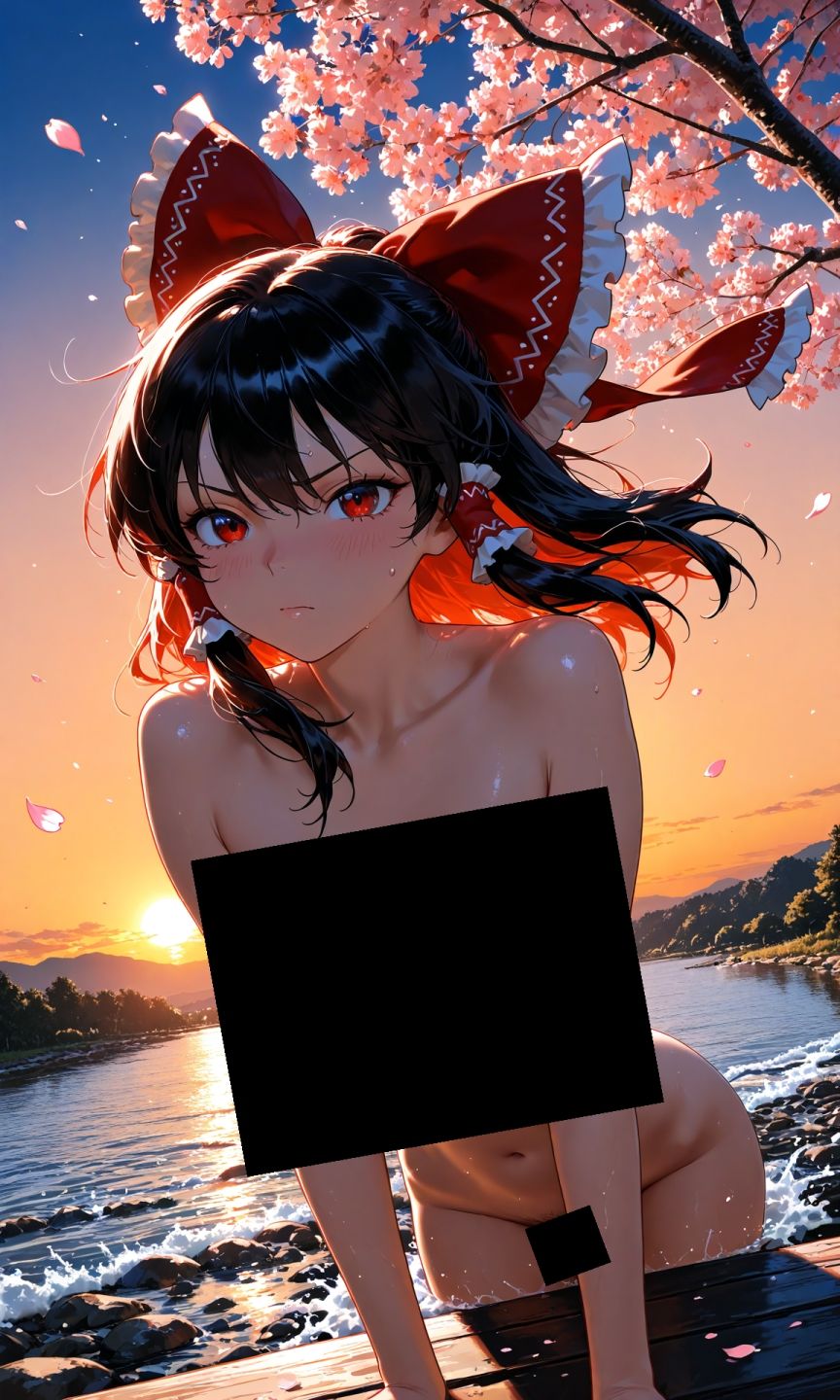 魔理沙は霊夢のえっちな写真を撮りたいようです。vol.54〜春の砂嵐の夕方の川編〜 画像8