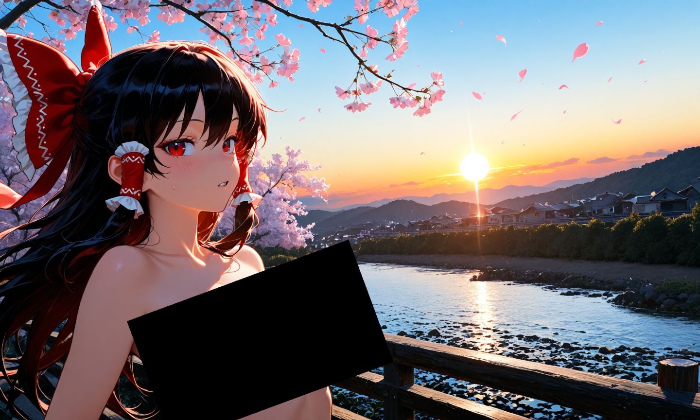 魔理沙は霊夢のえっちな写真を撮りたいようです。vol.54〜春の砂嵐の夕方の川編〜 画像9
