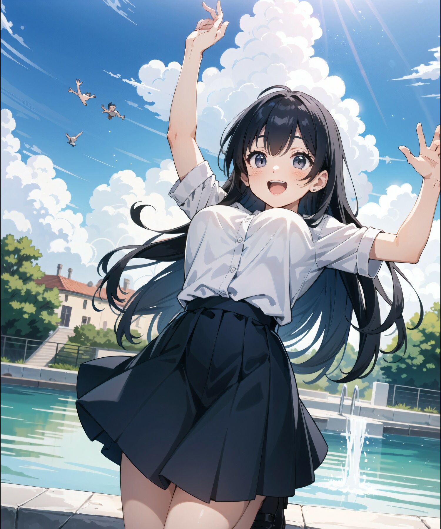 水浴びしてたらおじ様たちにハメられた件 画像1