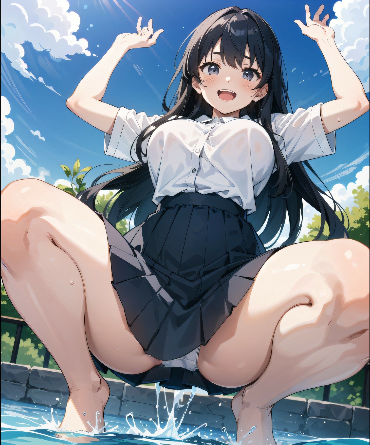 水浴びしてたらおじ様たちにハメられた件 画像2