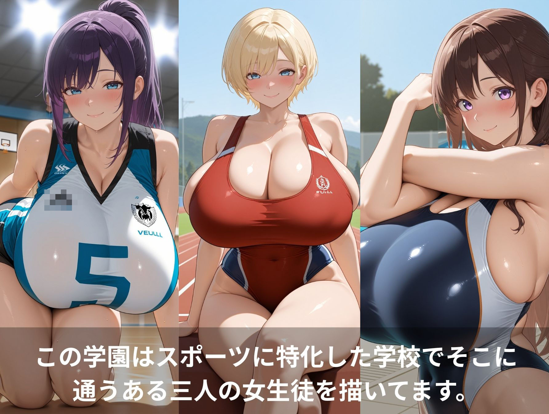 サンプル画像2:爆乳スポーツ女子のちょっとえっちな学園性活(（株）zou乳業) [d_578297]