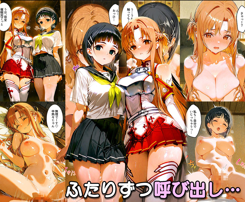 サンプル画像2:ぜ〜いん俺のモノっ！催●支配アプリでVRヒロインを孕ませハーレム計画-SAO編(おなち丸) [d_578346]