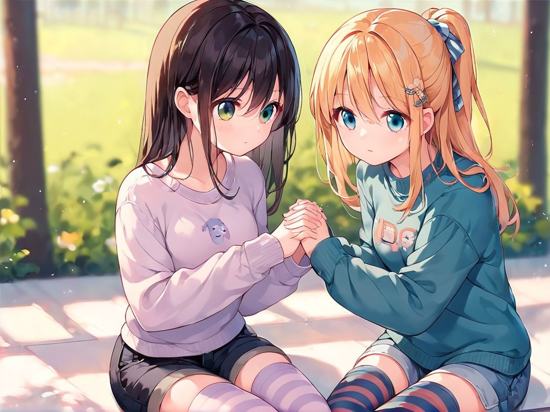 サンプル画像1:幼馴染レズカップル(じゃこんにゃく) [d_578374]