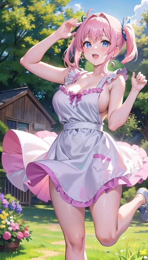 サンプル画像3:桃色髪巨乳娘家政婦(くろめあい) [d_578410]