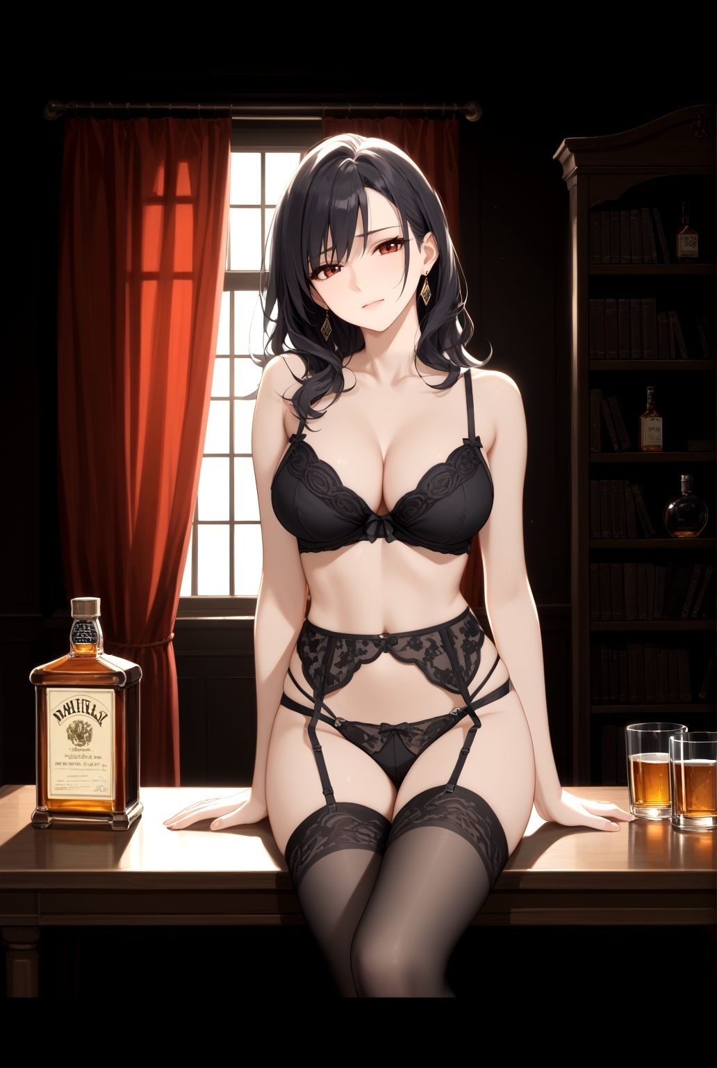 サンプル画像2:秘密書斎に囚われた巨乳人妻 〜ガーターに滲む蜜の誘惑〜」(巨乳クラブ) [d_578460]