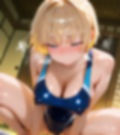 金髪美少女×スク水