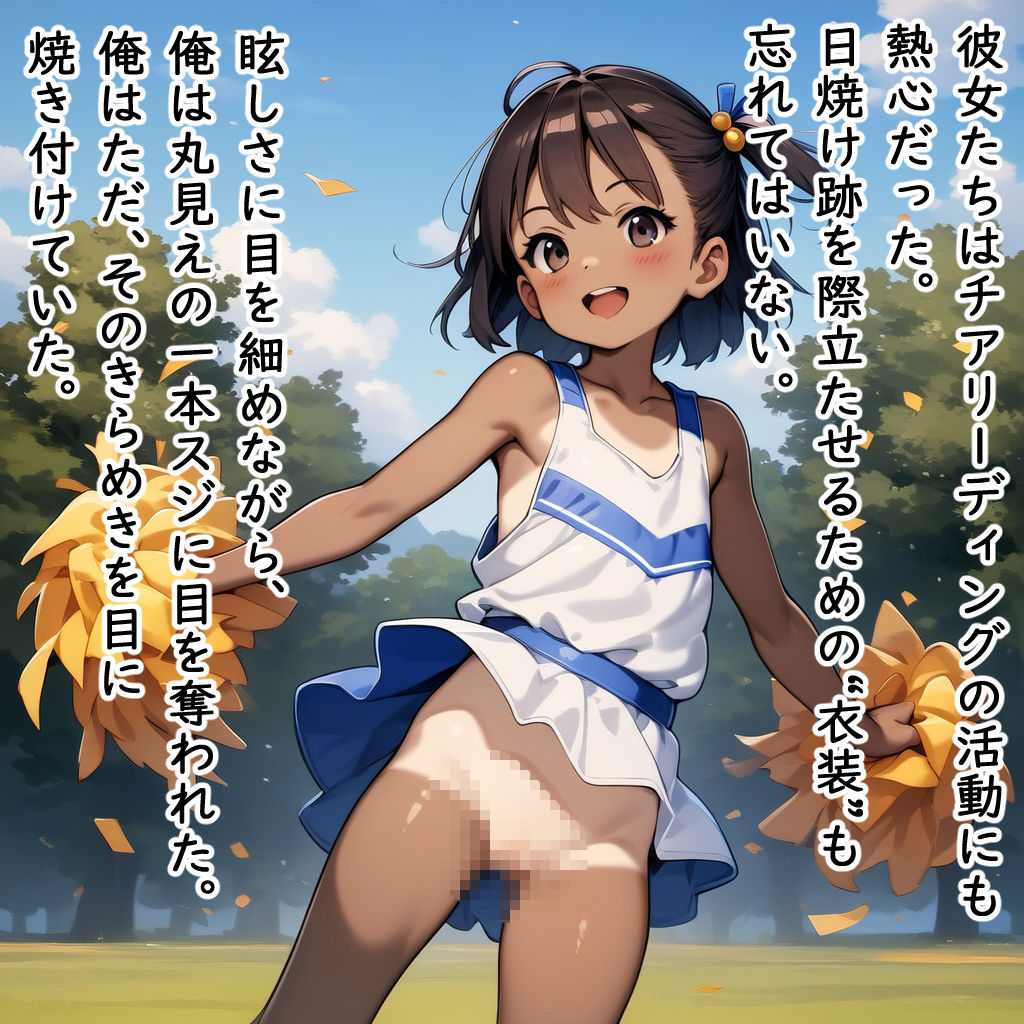おまんこ丸出し学園-日焼け跡部- 画像3