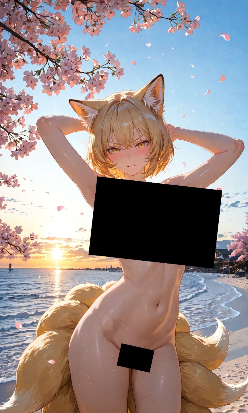 サンプル画像3:魔理沙は藍のえっちな写真を撮りたいようです〜春の晴れた朝の海編〜(ゆるふわ研究所) [d_579079]