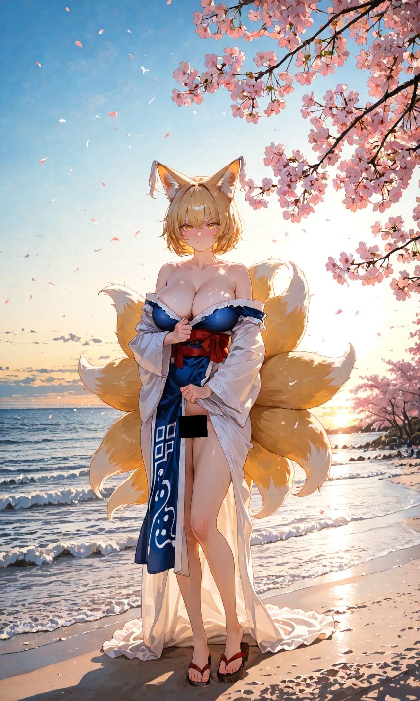 サンプル画像5:魔理沙は藍のえっちな写真を撮りたいようです〜春の晴れた朝の海編〜(ゆるふわ研究所) [d_579079]