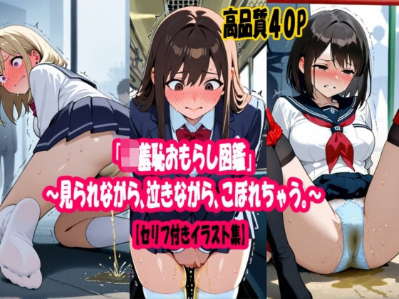 「JK羞恥おもらし図鑑」〜見られながら、泣きながら、こぼれちゃう。〜【セリフ付きイラスト集】