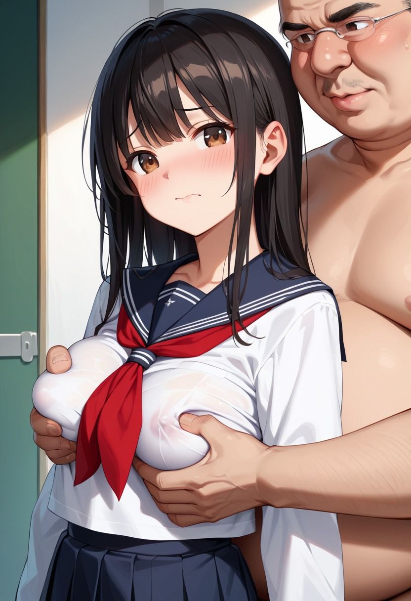 清楚な女子校生が中年オヤジの性処理担当 画像1