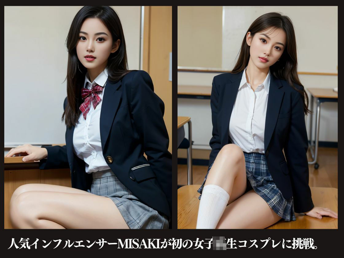 サンプル画像1:MISAKIがJKコスプレに挑戦してみたら…(S級パラダイス) [d_580034]