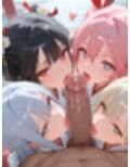 巨乳巫女とハーレムエッチ4