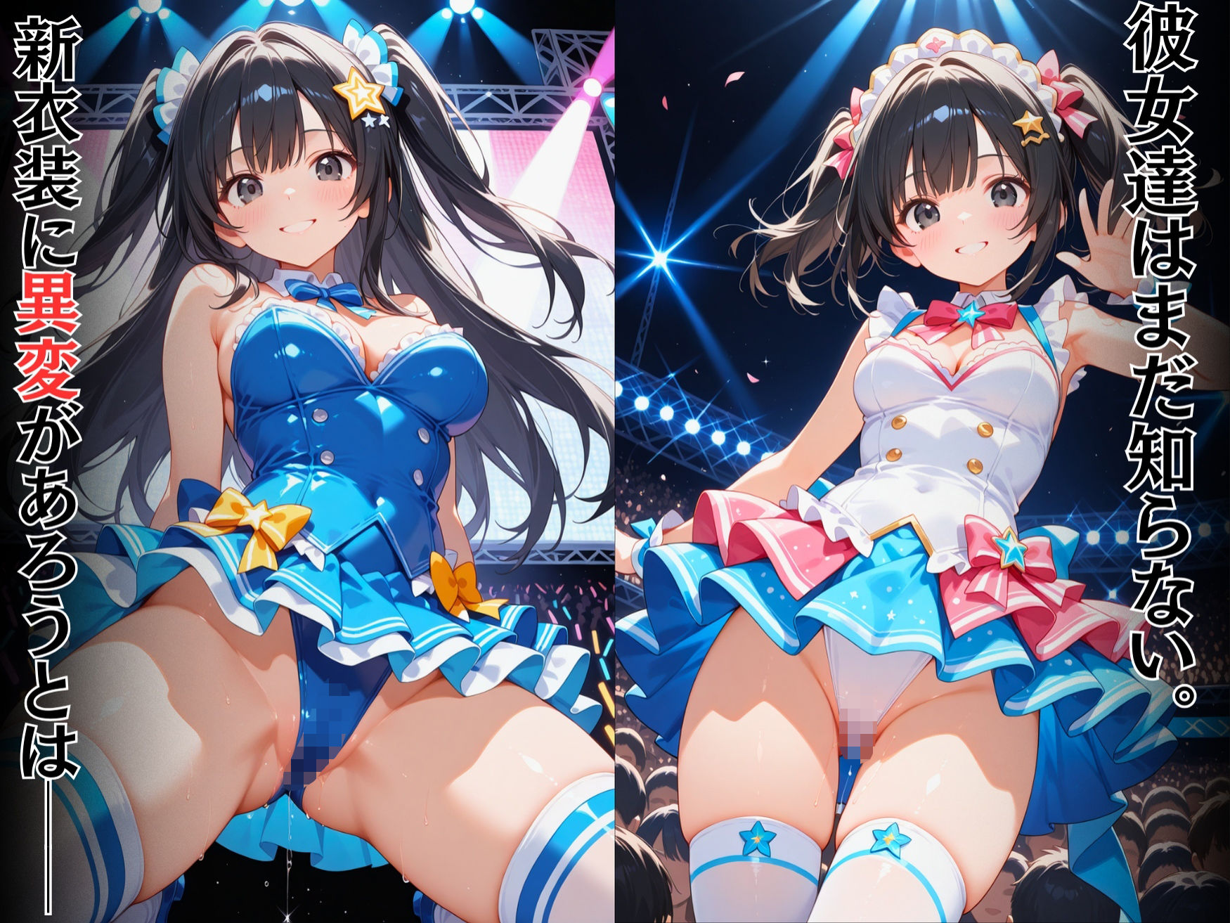 サンプル画像2:変態運営の策略で露わになった美巨乳アイドル達のスジまん！(りんりんあーと@いらすと) [d_580174]