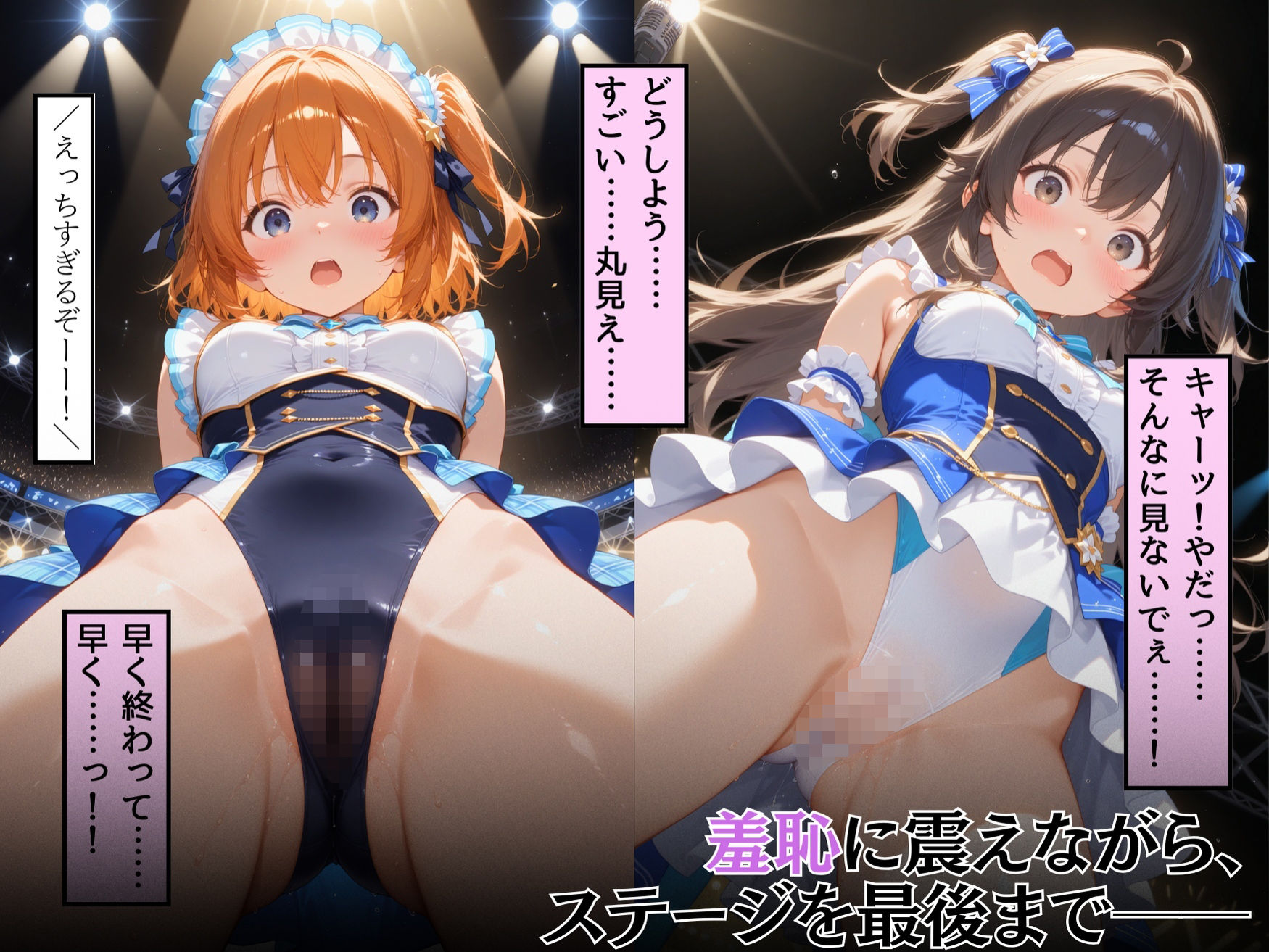 サンプル画像5:変態運営の策略で露わになった美巨乳アイドル達のスジまん！(りんりんあーと@いらすと) [d_580174]