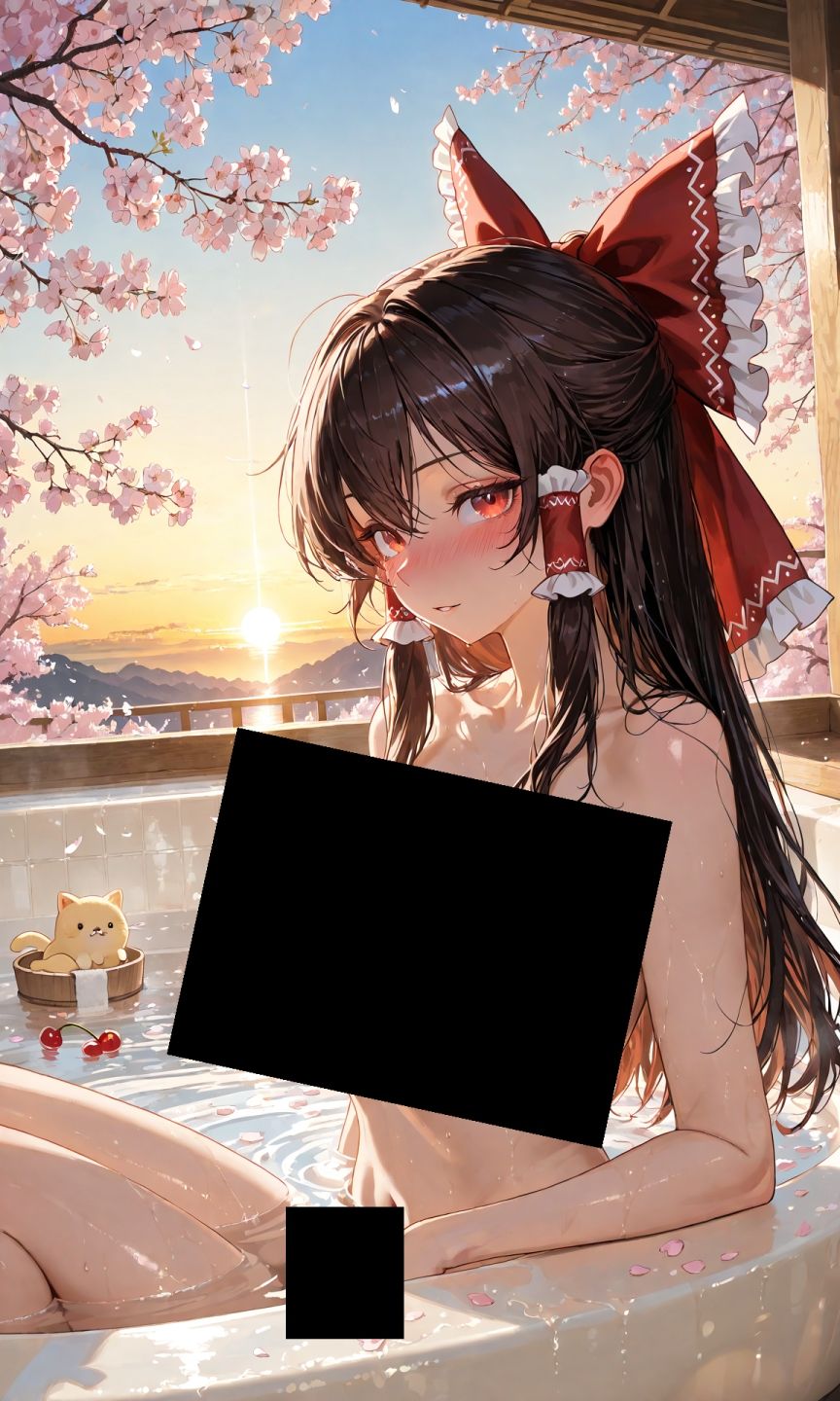 魔理沙は霊夢のえっちな写真を撮りたいようです。vol.55〜春の晴れた朝の風呂編〜 画像1