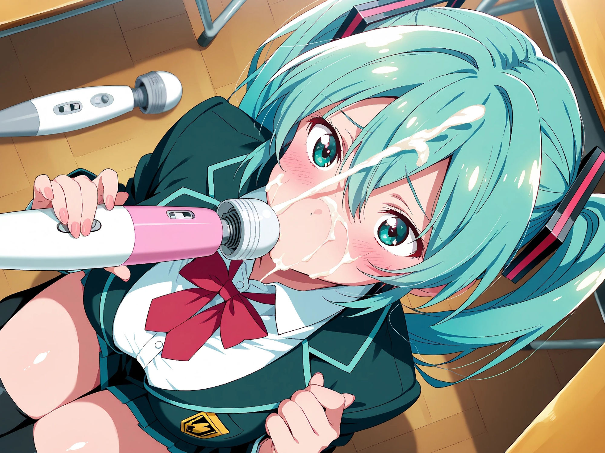 サンプル画像3:【発情ヒロイン】初●ミク  教室で種付けSEX編(画像生成マン) [d_580748]