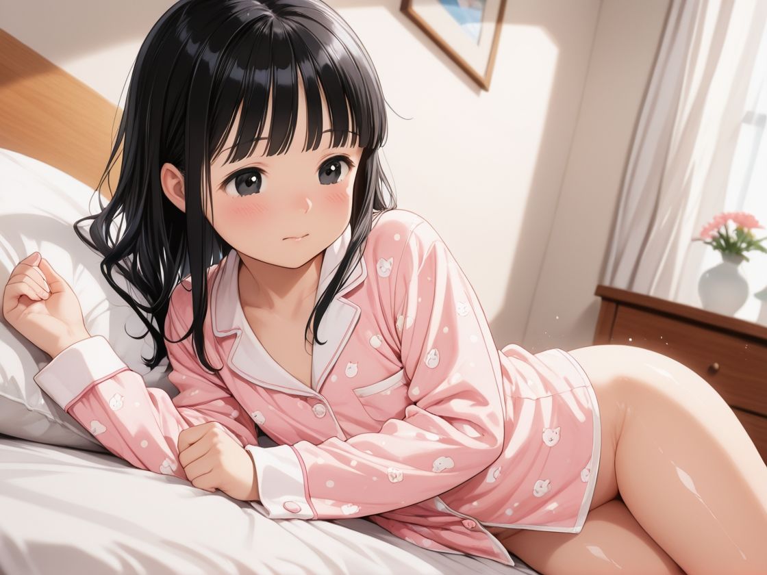 サンプル画像1:パジャマ少女〜寝る前のおちんぽ時間(おまたまたま) [d_580798]