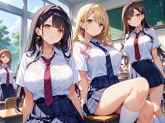 性実践学園_暇さえあれば教室でイケてる女子たちがFUCKを求めてくる 画像1
