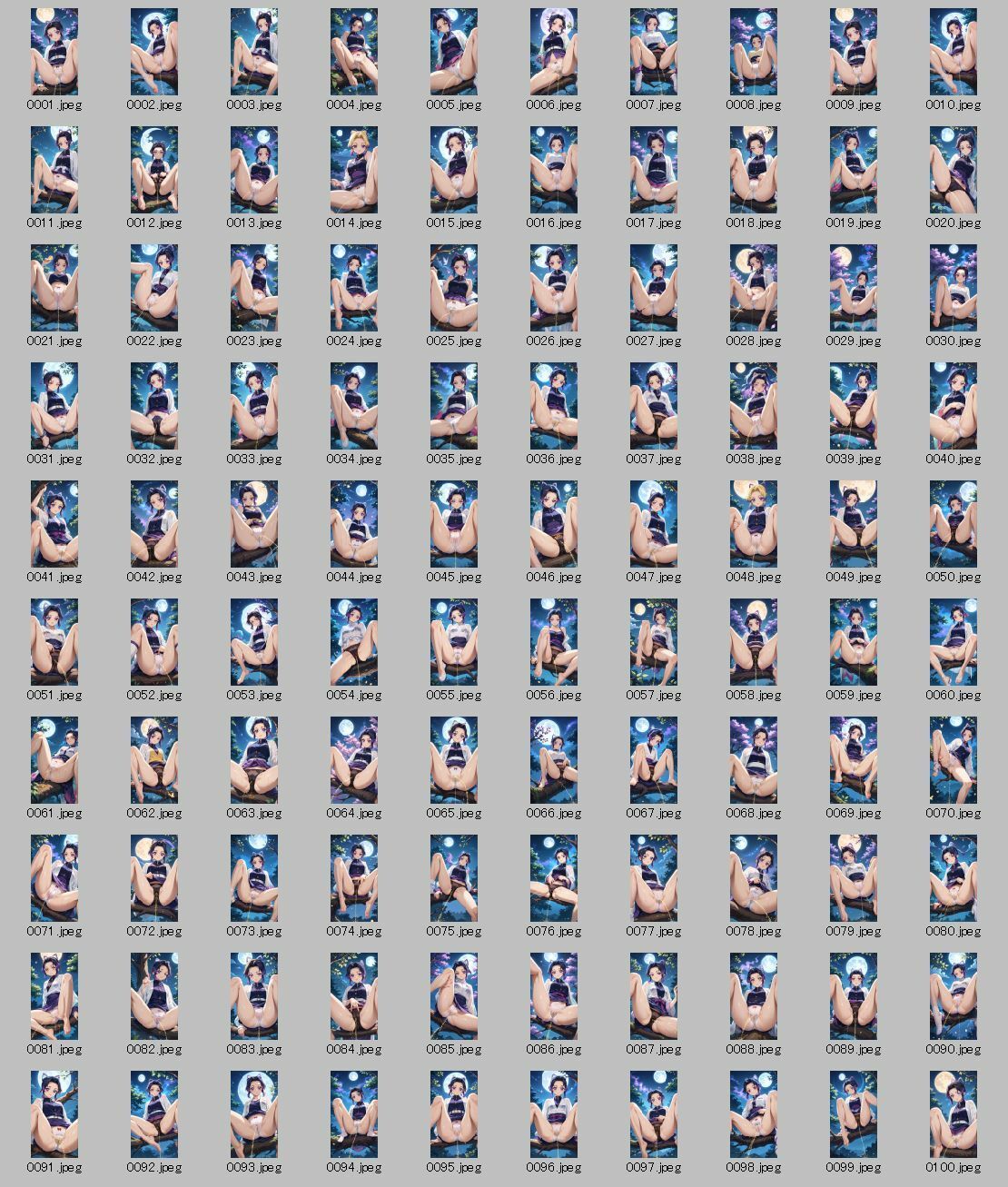 サンプル画像6:鬼〇の刃「胡〇しのぶおしっこイラスト-R18版」100枚セット(美伝プロジェクト) [d_580974]