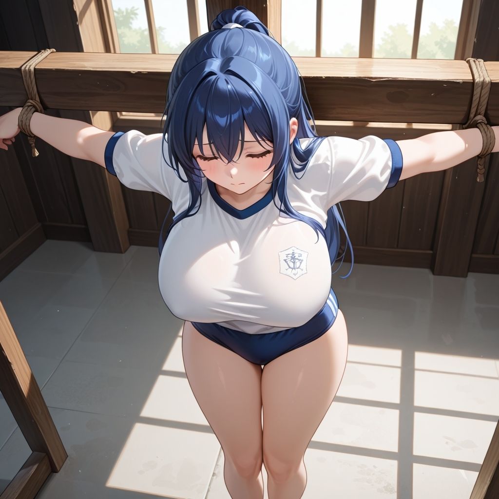 サンプル画像4:フェチコレVol.76 拘束・十字架磔された巨乳ブルマ美女たち【総枚数250枚】(満点星) [d_581143]