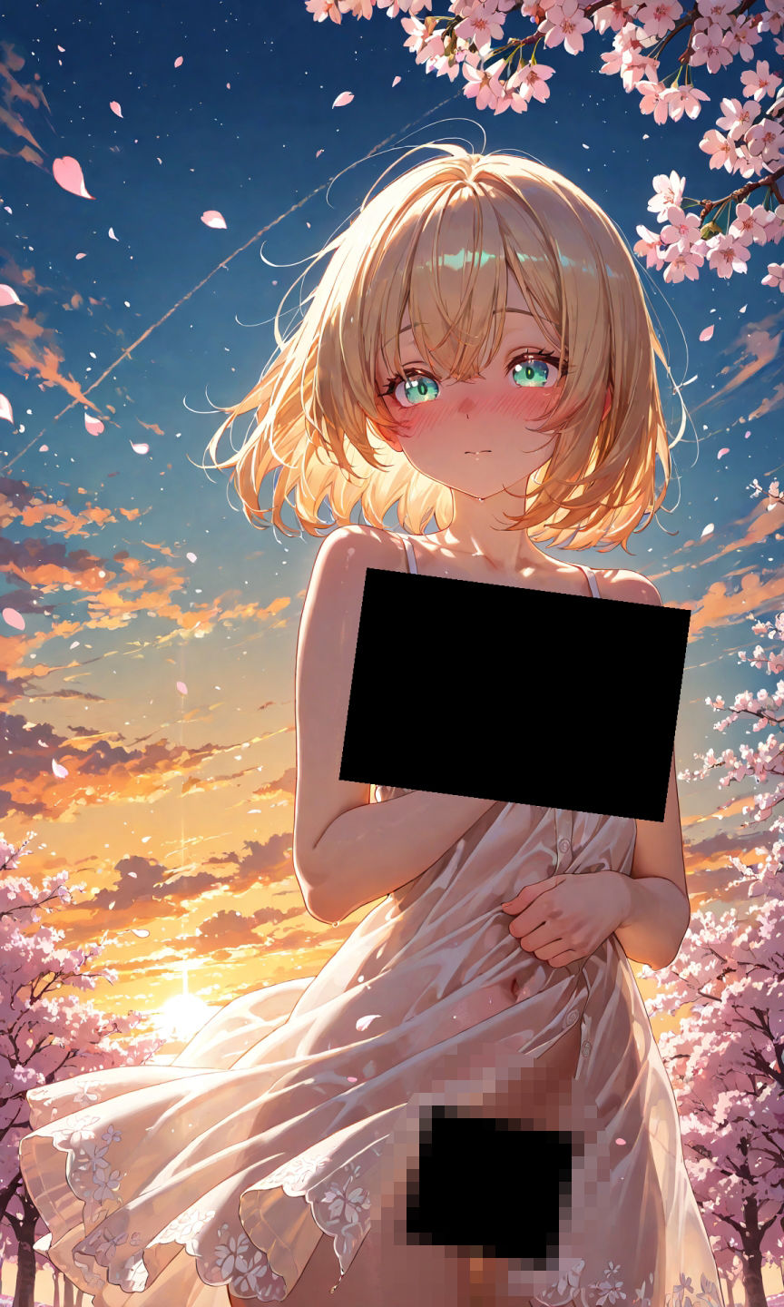 サンプル画像5:金髪貧乳美少女のえっちな写真集vol.25〜春の晴れた夕方の川編〜(ゆるふわ研究所) [d_581146]