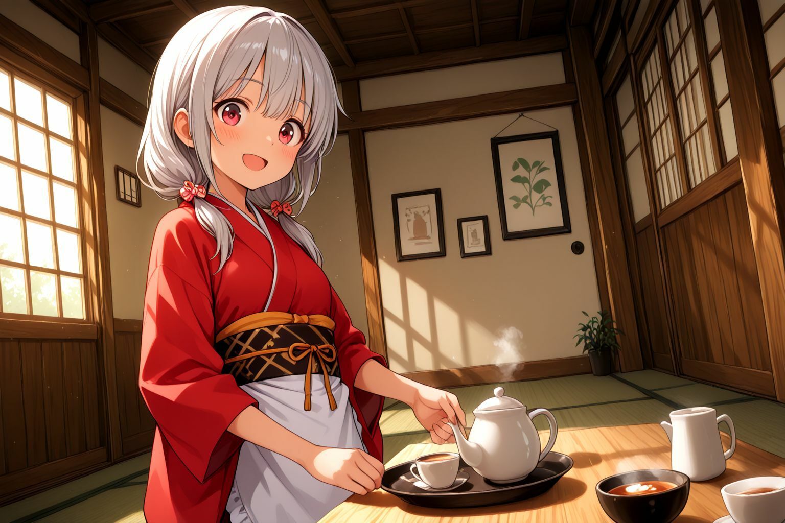 サンプル画像2:ミックスガールズコレクションちっぱい和服美少女と休憩中にお店でイチャイチャセックス(えちえち) [d_581201]