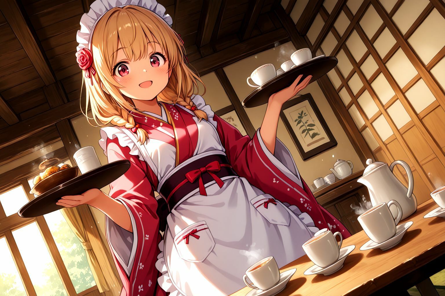 サンプル画像3:ミックスガールズコレクションちっぱい和服美少女と休憩中にお店でイチャイチャセックス(えちえち) [d_581201]